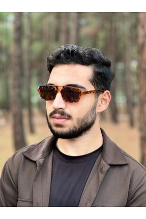 عینک آفتابی قهوه ای مردانه UV400 STAOOM - کد 456498171