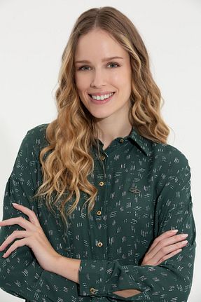 پیراهن سبز زنانه رگولار U.S. Polo Assn. - کد 378065697