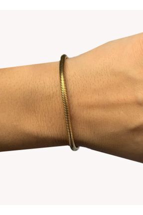 دستبند استیل طلائی زنانه فولاد ( استیل ) کد 374487283