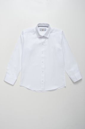 پیراهن سفید بچه گانه پنبه - پلی استر رگولار کد 349359148
