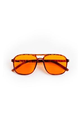 عینک آفتابی نارنجی زنانه 49 UV400 مستطیل کد 456035141