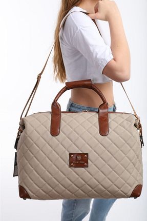 کیف دوشی بژ زنانه چرم مصنوعی Miami Polo - کد 456177322
