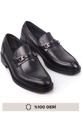 کفش کلاسیک مشکی مردانه چرم طبیعی پاشنه کوتاه ( 4 - 1 cm ) پاشنه ساده کد 456669609