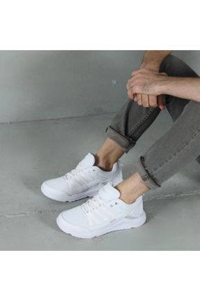 کفش پیاده روی سفید مردانه چرم مصنوعی چرم مصنوعی کد 456927411