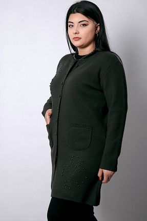 رویه سایز بزرگ خاکی زنانه پشمی Laden - کد 80099735