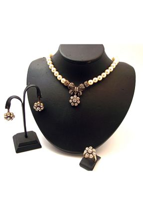 ست جواهر طلائی زنانه روکش طلا Aşina Gümüş - کد 52963190