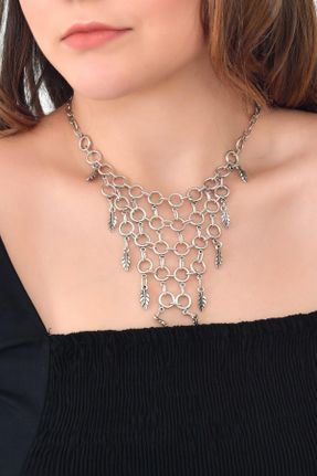 گردنبند جواهر زنانه روکش نقره کد 3972625