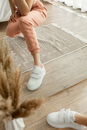 کفش اسنیکر سفید زنانه چسبی MYPOPPİSHOES - کد 81723228