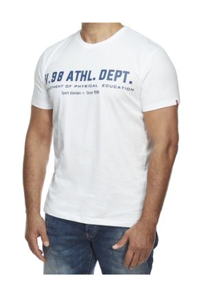 تی شرت سفید مردانه رگولار یقه گرد کد 92801828