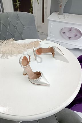 کفش مجلسی سفید زنانه پاشنه ضخیم LA CALZATURE - کد 455824636