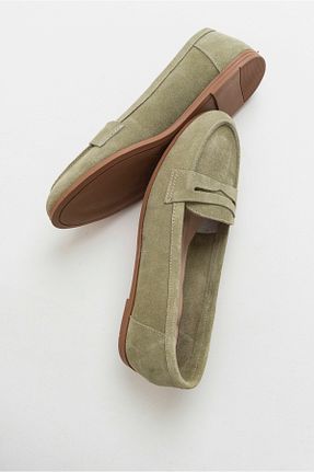 کفش لوفر سبز زنانه چرم خالص luvishoes - کد 48245920