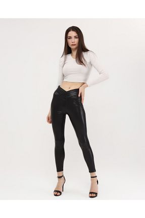 ساق شلواری مشکی زنانه چرم مصنوعی HEFİSTANBUL - کد 456893732