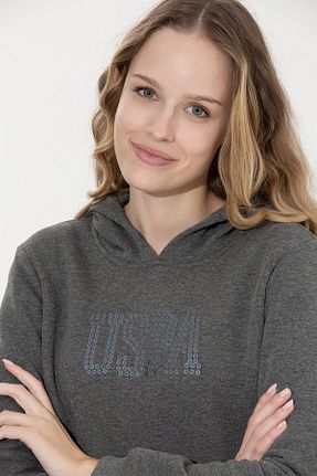 سوئیشرت طوسی زنانه ساده U.S. Polo Assn. - کد 378065152