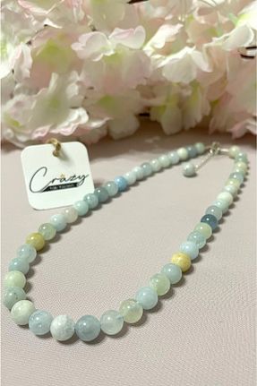 گردنبند جواهر آبی زنانه سنگ CRAZY TAKI TASARIM - کد 458065089