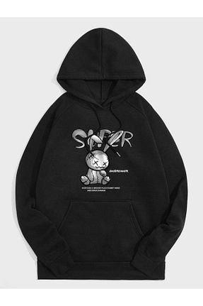 سوئیشرت مشکی زنانه چاپی Hunors Sportswear & Company - کد 458269763