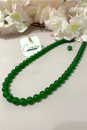 گردنبند جواهر سبز زنانه سنگ CRAZY TAKI TASARIM - کد 457792907