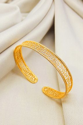 دستبند نقره طلائی زنانه 925 عیار Güzel Gümüşçülük - کد 457806367