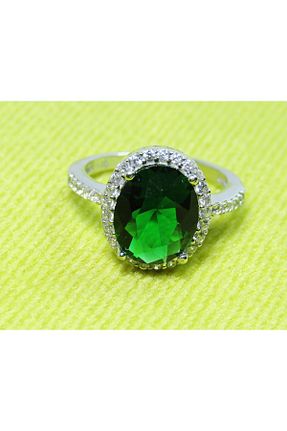 انگشتر نقره سبز زنانه زمرد lilahgümüştr - کد 458490318