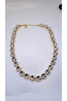گردنبند جواهر سفید زنانه سنگ HOSBUTIK - کد 457728927