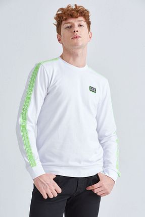 سوئیشرت سفید مردانه ساده Emporio Armani - کد 458313576