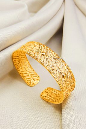 دستبند نقره طلائی زنانه 925 عیار Güzel Gümüşçülük - کد 457786583