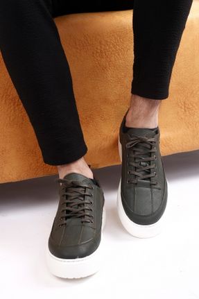 کفش کژوال طوسی مردانه چرم مصنوعی پاشنه کوتاه ( 4 - 1 cm ) پاشنه ساده کد 458435979