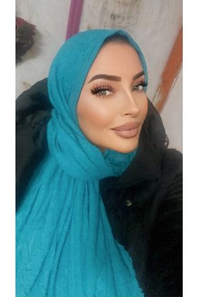 شال فیروزه ای زنانه پنبه ای Nilbutik - کد 459223535