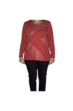 پلیور سایز بزرگ قرمز زنانه مام فیت HaiModa - کد 458774838