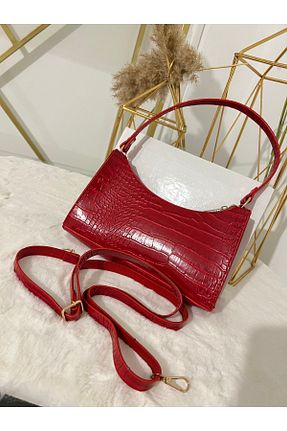 کیف دوشی قرمز زنانه چرم مصنوعی Perili - کد 458666164