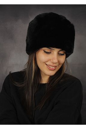 کلاه مشکی زنانه خز مصنوعی by.accessoriess - کد 362551056