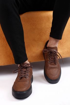 کفش کژوال قهوه ای مردانه چرم مصنوعی پاشنه کوتاه ( 4 - 1 cm ) پاشنه ساده کد 458709856