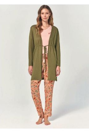 ست لباس راحتی سبز زنانه طرح گلدار کد 460328801