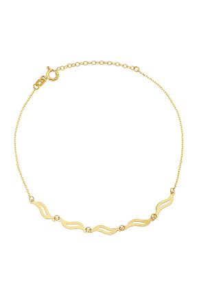 دستبند طلا طلائی زنانه 14 عیار GençTaş Kuyumculuk - کد 80979855