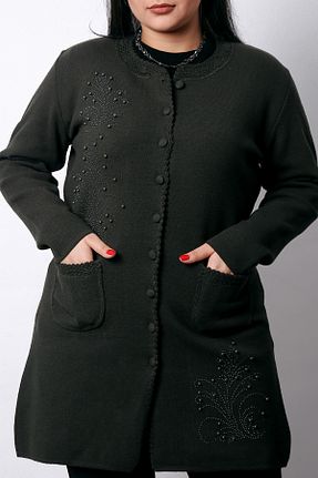رویه سایز بزرگ خاکی زنانه پشمی Laden - کد 80099735