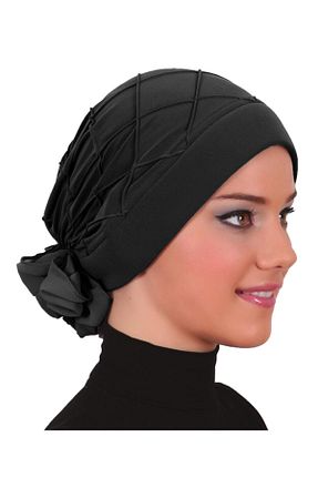 کلاه شنای حجاب مشکی زنانه fidan bone - کد 51132977