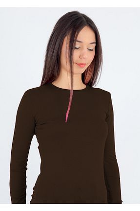 بادی قهوه ای زنانه یقه دوچرخه Kolcu - کد 265359446