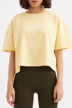 تیشرت زرد زنانه اورسایز Snug Up - کد 341860414
