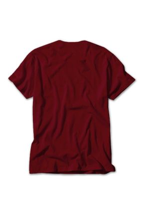 تی شرت قرمز زنانه یقه گرد رگولار تکی طراحی کد 461450233