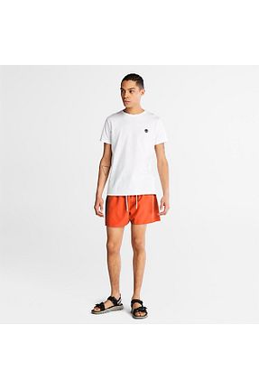 شلوارک ساحلی زرشکی مردانه بافتنی Timberland - کد 461873187