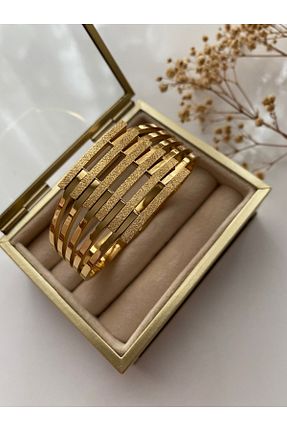 دستبند استیل (فولاد) طلائی زنانه استیل ضد زنگ JEWELRY - کد 462244433