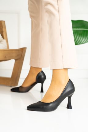 کفش پاشنه بلند کلاسیک مشکی زنانه چرم مصنوعی پاشنه ضخیم پاشنه متوسط ( 5 - 9 cm ) کد 240764189