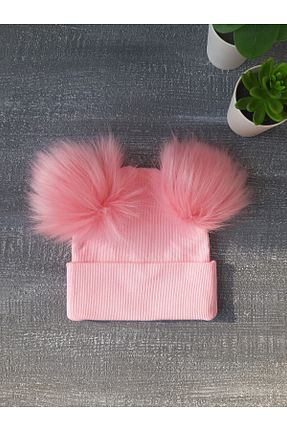 کلاه پشمی صورتی بچه گانه پنبه ای pempem bandana - کد 461435023