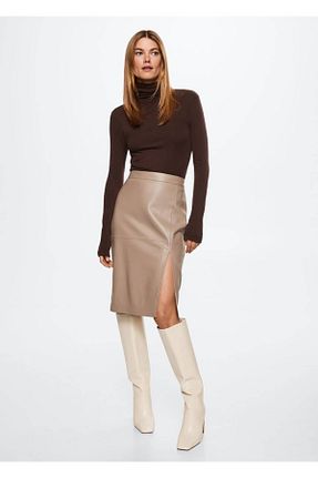 دامن طوسی زنانه پارچه MANGO - کد 319260986
