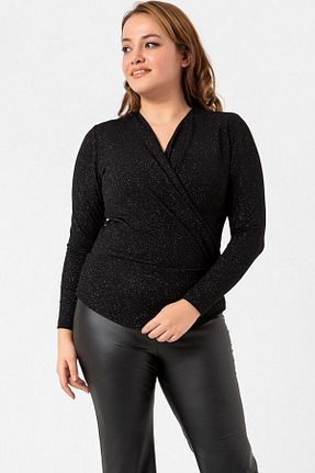 بلوز سایز بزرگ مشکی زنانه سایز بزرگ Laranor - کد 461749913