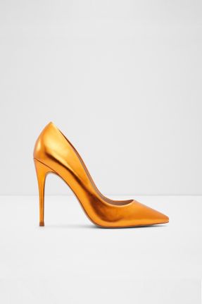 کفش پاشنه بلند کلاسیک نارنجی زنانه چرم مصنوعی کد 461814138