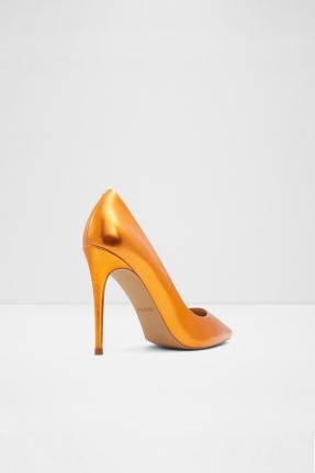 کفش پاشنه بلند کلاسیک نارنجی زنانه چرم مصنوعی کد 461814138