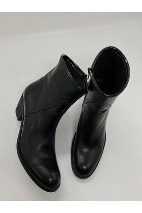 بوت / نیم بوت مشکی زنانه چرم خالص Ünsal Kundura - کد 461953147