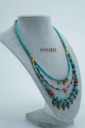 گردنبند جواهر رنگی زنانه شیشه MANU - کد 462302346