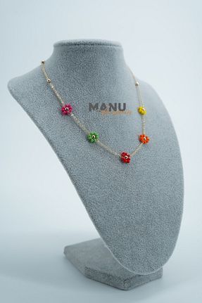 گردنبند جواهر رنگی زنانه منجق MANU - کد 462308276