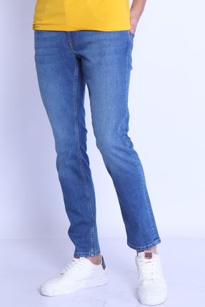 شلوار جین آبی مردانه پاچه تنگ جین ساده بلند کد 462321428